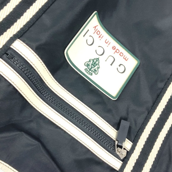 Gucci Logo Tote Bag Boston Shoulder Nylon Black - Picture 12 of 15